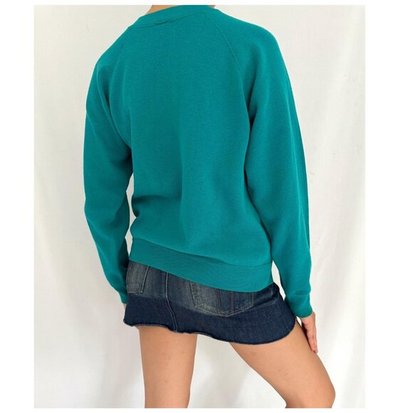 90s vintage reworked green festive holiday JOY christmas pullover sweatshirt - Picture 4 of 8